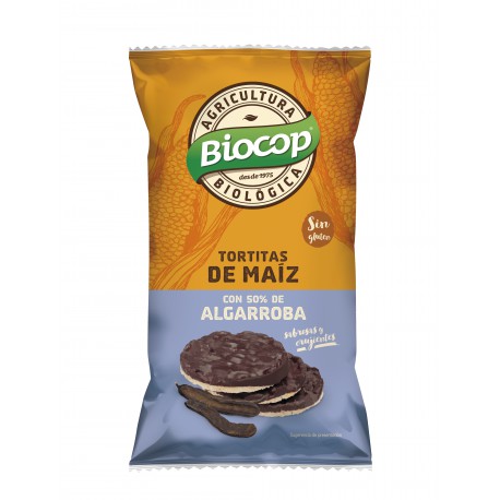 Tortitas de maíz con cobertura de algarroba Biocop 100 g